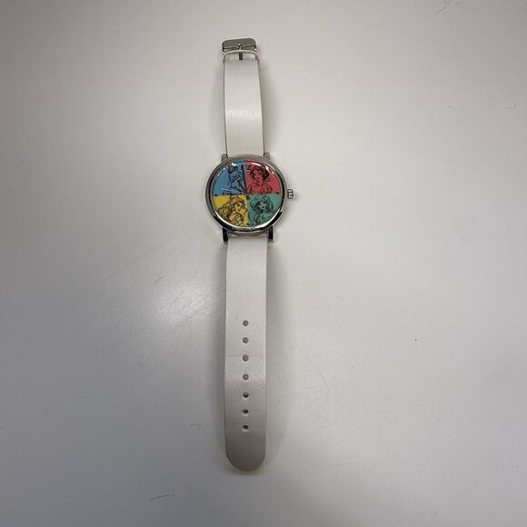 Accutime Disney Princess Color Block White Band Analog Watch New Battery - Picture 3 of 8
